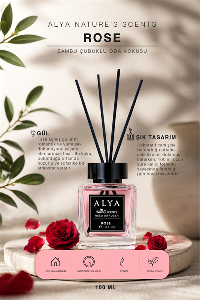 Natures Scents Rose Bambu Çubuklu Oda Kokusu- Gül Kokusu