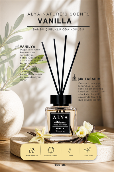 Natures Scents Vanilla Bambu Çubuklu Oda Kokusu - Vanilya Kokusu