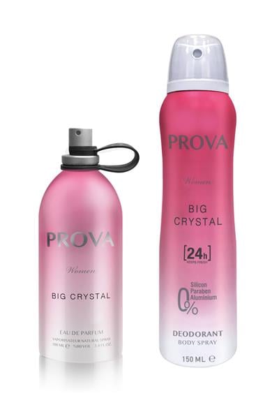 Özel Gün Hediye Kutulu Prova Big Crystal EDP Kadın Parfüm 120 ml ve Deodorant 150 ml