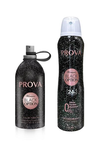 Özel Gün Hediye Kutulu Prova Black Option EDP Kadın Parfüm 120 ml ve Deodorant 150 ml