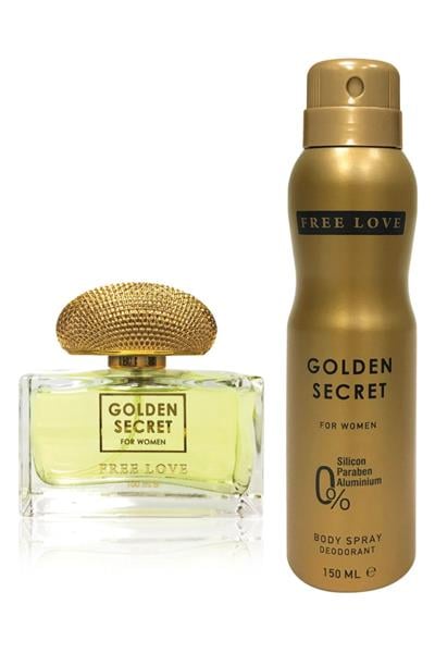 Özel Gün Hediye Kutulu Golden Secret EDP Kadın Parfüm 100 ml ve Deodorant 150 ml