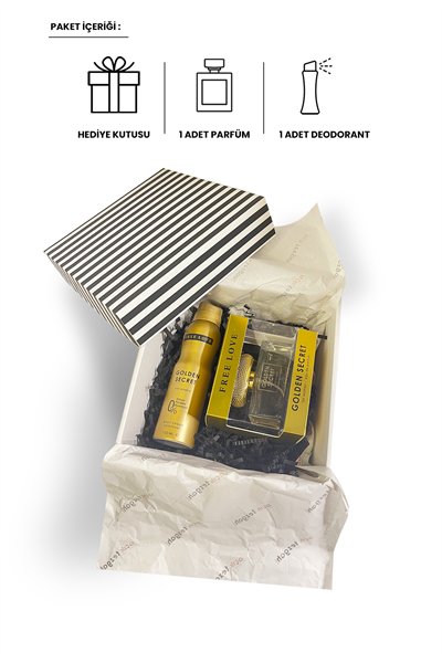 Özel Gün Hediye Kutulu Golden Secret EDP Kadın Parfüm 100 ml ve Deodorant 150 ml