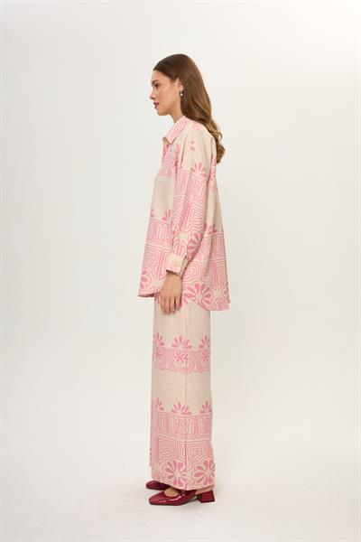 Yaprak Desenli Pamuklu Pantolon