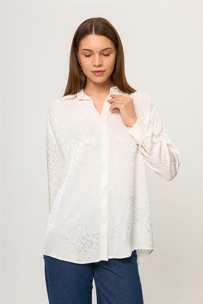 Jakarlı Saten Gömlek