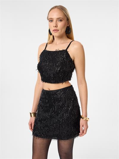 Boncuklu Kısa Etek