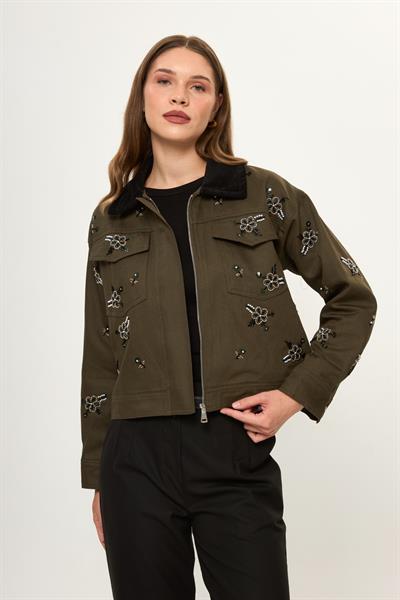 Nakış İşlemeli Gabardin Ceket
