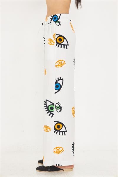 Göz Baskılı Müslin Pantolon