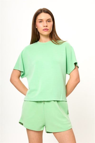 Düşük Omuz Modal Tişört