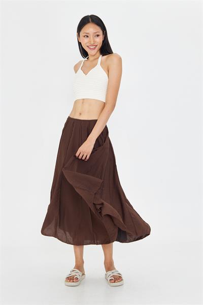 Parçalı İnce Midi Etek