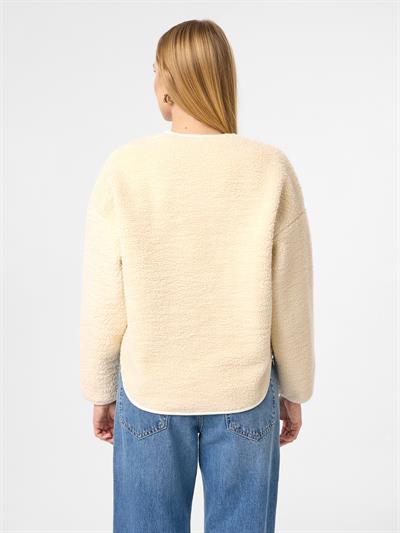 Polarlı Düğmeli Peluş Ceket