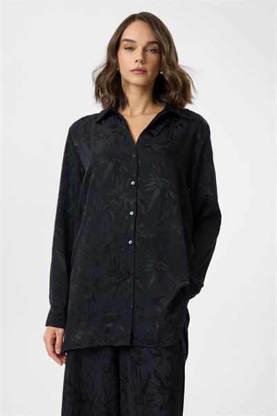 Desenli Saten Gömlek