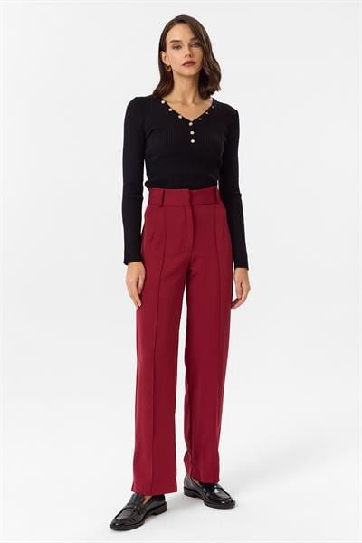 Önü Çimalı Palazzo Atlas Pantolon