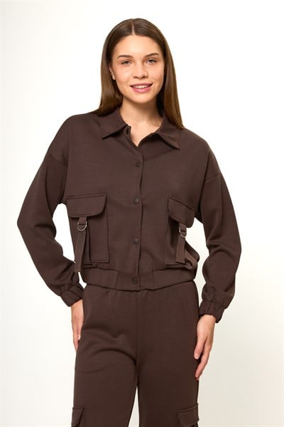 Cepli Çıtçıtlı Modal Ceket