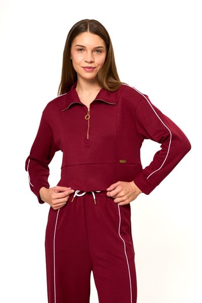 Yarım Fermuarlı Modal Sweatshirt