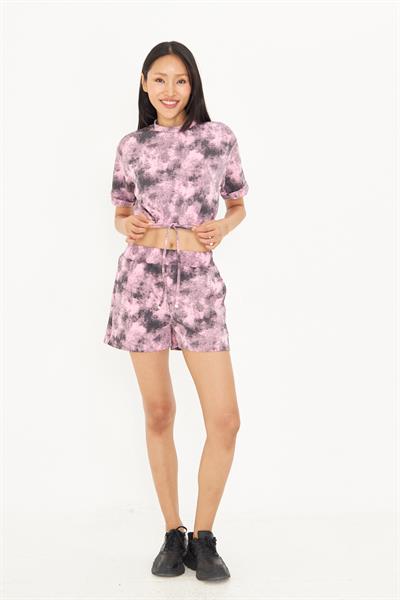 Desenli Bağlamalı Modal T-Shirt