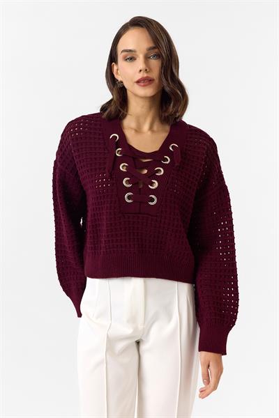 Kuş Gözlü Bağcıklı Kazak