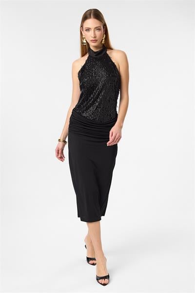 Halter Yaka Drape Elbise