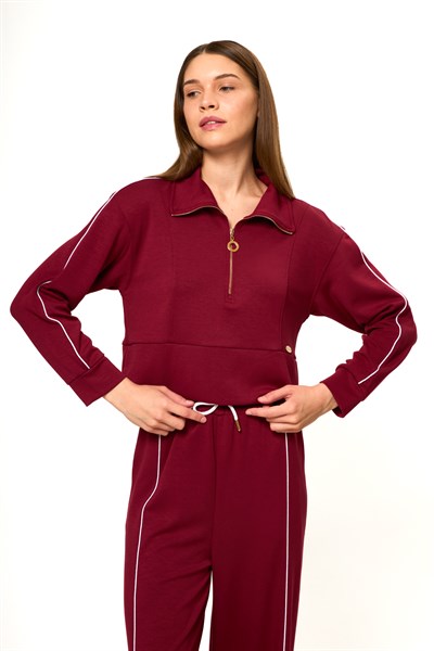 Yarım Fermuarlı Modal Sweatshirt