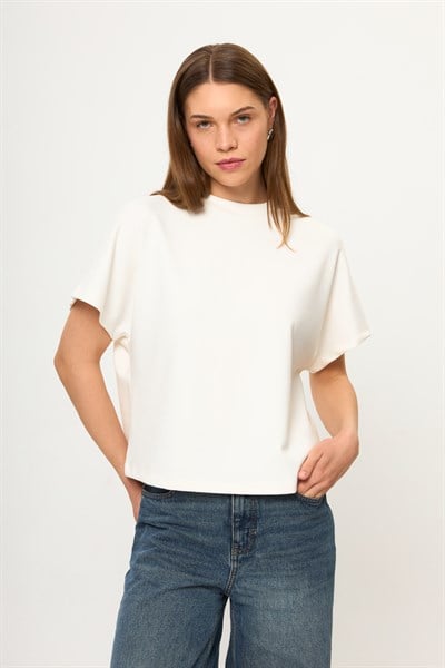 Düşük Omuz Modal Tişört