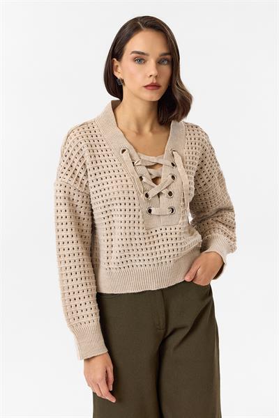 Kuş Gözlü Bağcıklı Kazak