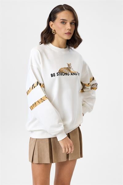 Kaplan Baskılı Sweatshirt