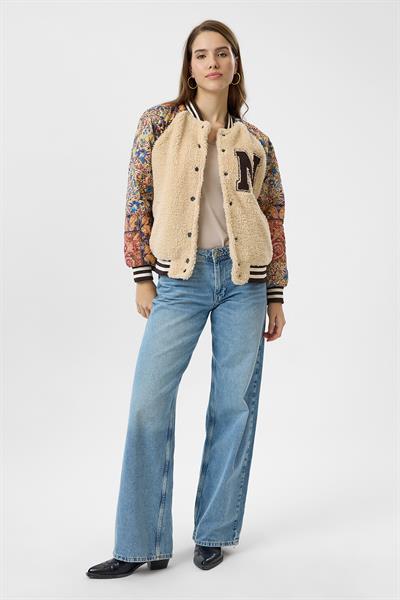 Kolları Baskılı Nakışlı Bomber Mont
