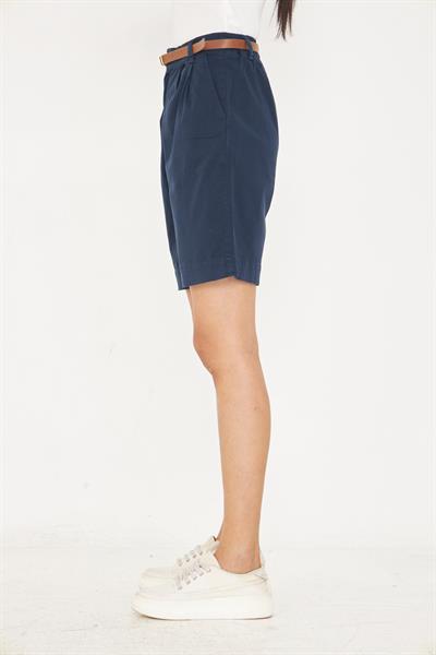 Kemerli Bermuda Şort