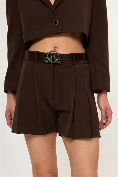 Pileli Poliviskon Şort