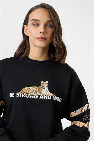 Kaplan Baskılı Sweatshirt