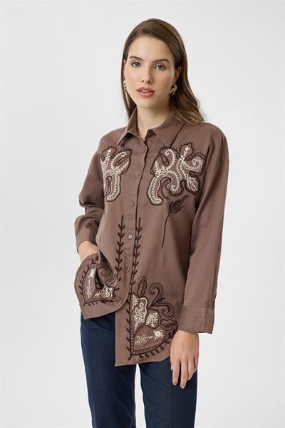 Lale Nakışlı Gömlek