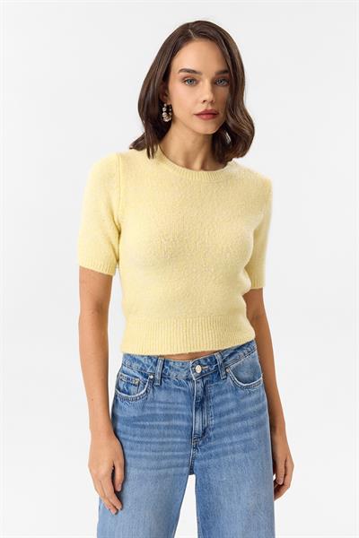 Kısa Kollu Crop Triko