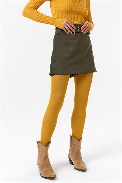 Kemerli Süet Şort Etek