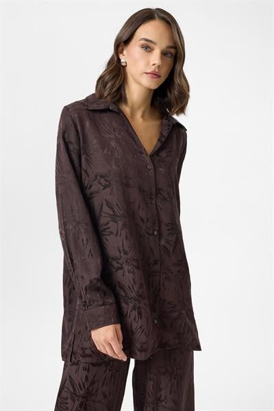 Desenli Saten Gömlek