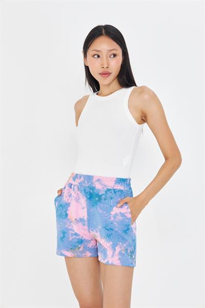 Desenli Lastikli Şort