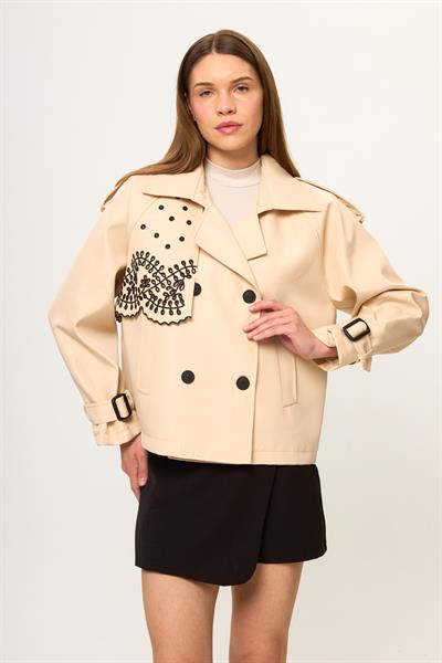 Nakışlıi Kısa Trençkot