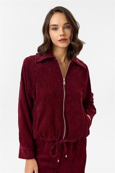 Fermuarlı Bağlamalı Şönil Ceket