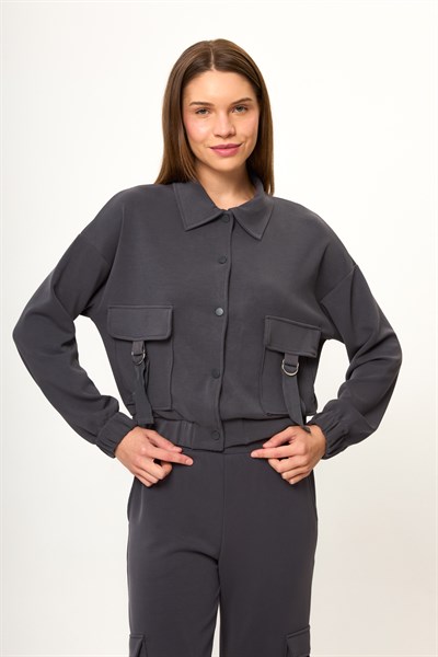 Cepli Çıtçıtlı Modal Ceket