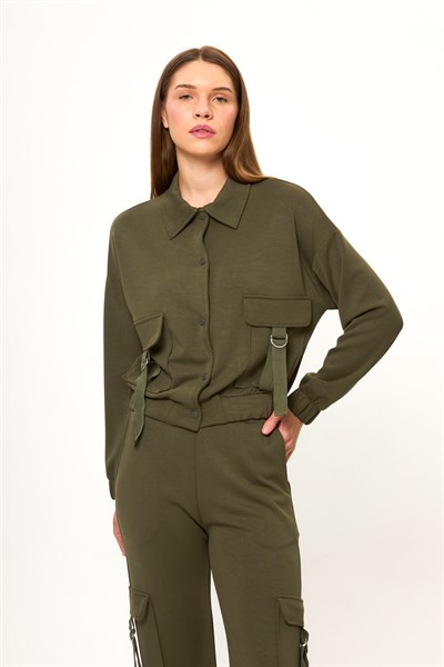 Cepli Çıtçıtlı Modal Ceket