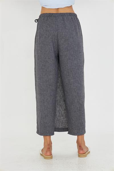 Etek Detaylı Keten Görünümlü Pantolon