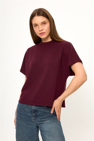 Düşük Omuz Modal Tişört