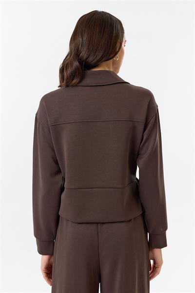 Yarım Fermuarlı Modal Sweatshirt