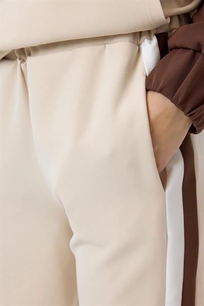 Üç Renkli Cepli Atlas Eşofman Altı