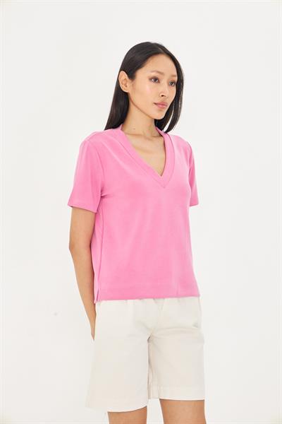 V Yaka Oversize Modal T-Shirt