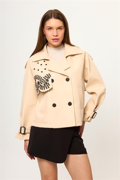 Nakışlıi Kısa Trençkot