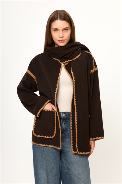 Şal Yaka Kaşe Kimono