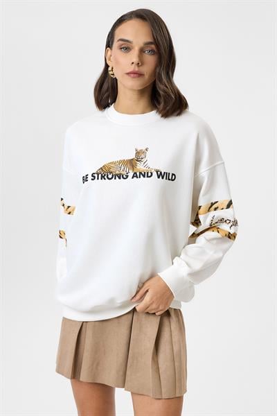 Kaplan Baskılı Sweatshirt