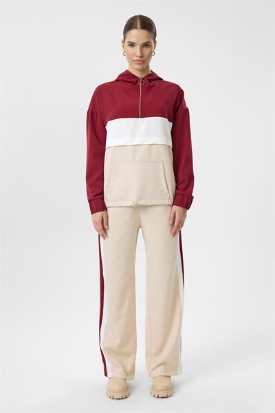 Üç Renkli Cepli Atlas Eşofman Altı