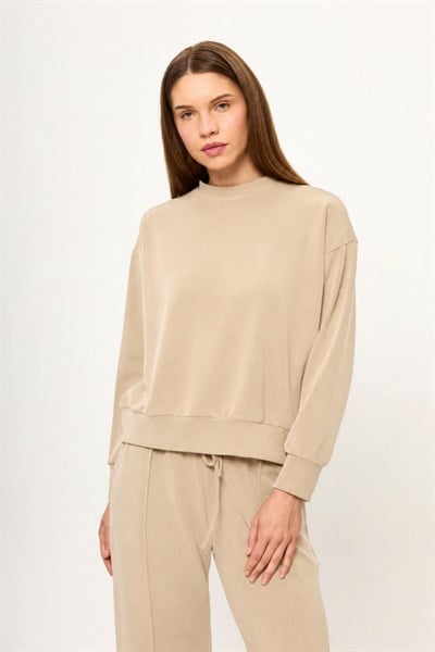 Bisiklet Yaka Modal Sweatshirt