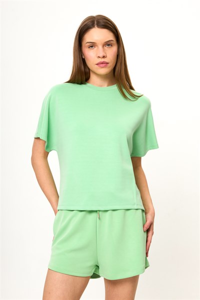 Düşük Omuz Modal Tişört