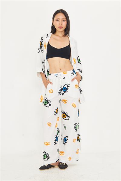 Göz Baskılı Müslin Pantolon